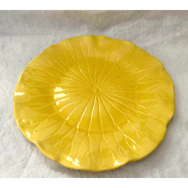 Metlox Manufacturing Company Metlox Lotus Bright Yellow Chop Plate For Sale - Image 4 of 4