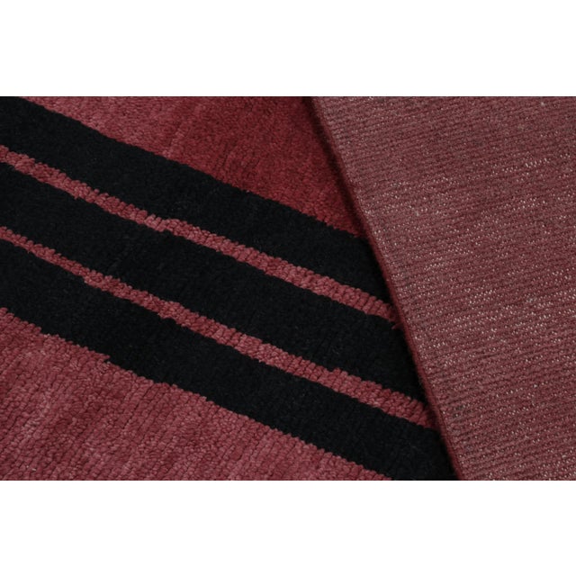 Textile Rug & Kilim’s French Art Deco Style Rug in Red With Black Geometric Patterns For Sale - Image 7 of 8