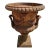 Cast Iron French Classical Style Urn Form 17" Outdoor Garden Planter With Faces For Sale