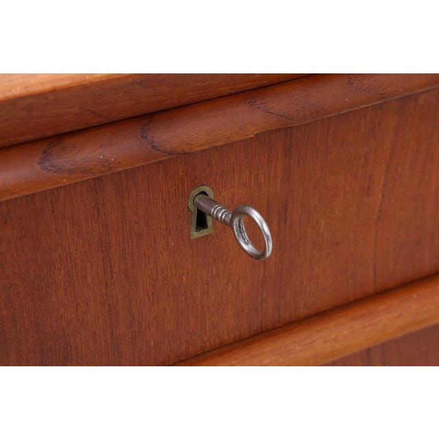 Brown Mid-Century Danish Teak Tallboy For Sale - Image 8 of 13