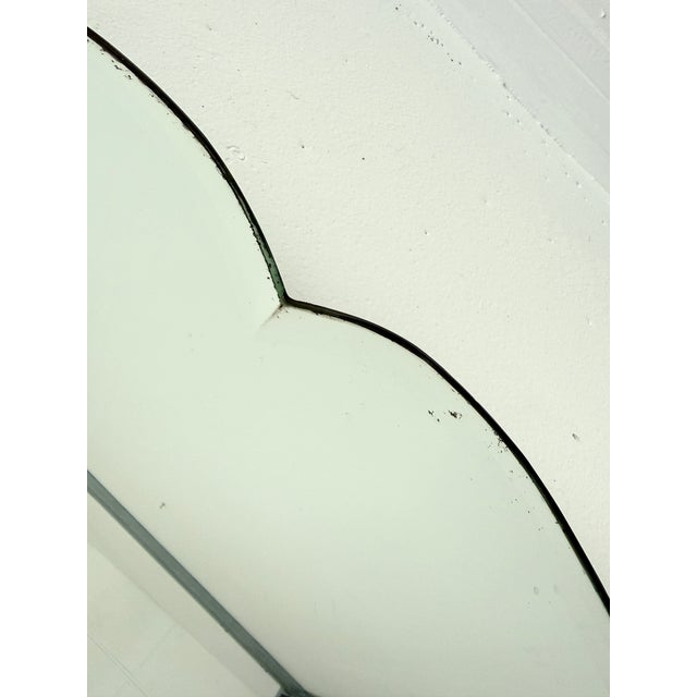 Art Deco Frameless Scalloped Wall Mirror, 1940s For Sale - Image 6 of 14