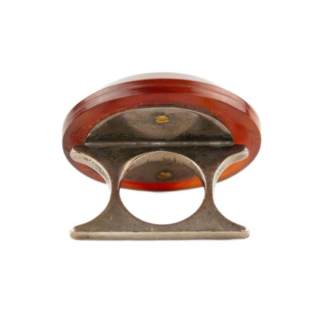 Original three-finger ring made of silver and carnelian washer. Total weight 36.64 g. Ring diameter: 4.4 cm. Size: 18.