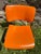 1960s Set of 6 David Rowland 40/4 Chairs Orange Metal Seat Mid Century Stack Chairs Steel Frame For Sale - Image 5 of 15
