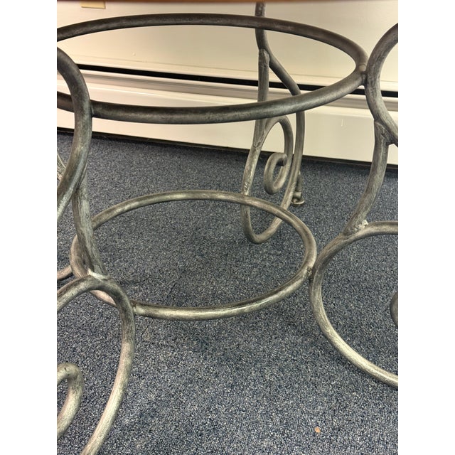 Tuscan Ethan Allen Maison Cherry and Wrought Iron Dining Table For Sale - Image 3 of 12