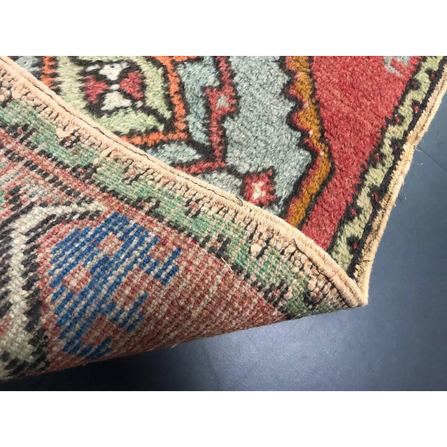 1960s Vintage Turkish Oushak Handmade Wool Rug For Sale - Image 5 of 6