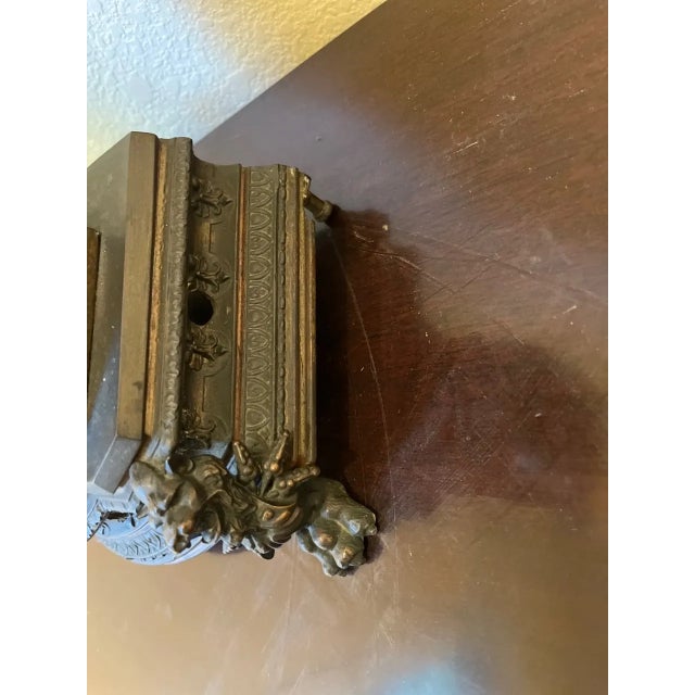 Mid 20th Century Large Neoclassical Allegorical Figure With Tragedy Mask, Bronze-Finished Spelter Sculpture For Sale - Image 18 of 18