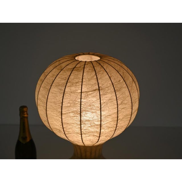 Large Gatto Beige Cocoon Table Lamp by Castiglioni for Flos, Italy, 1960s For Sale - Image 6 of 11