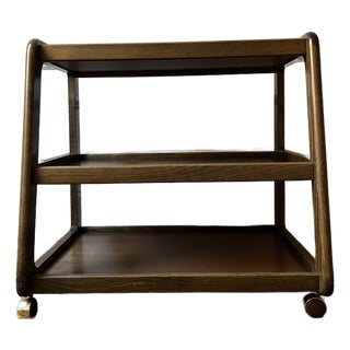 1970s Mid-Century Danish Modern Walnut Bar Cart For Sale