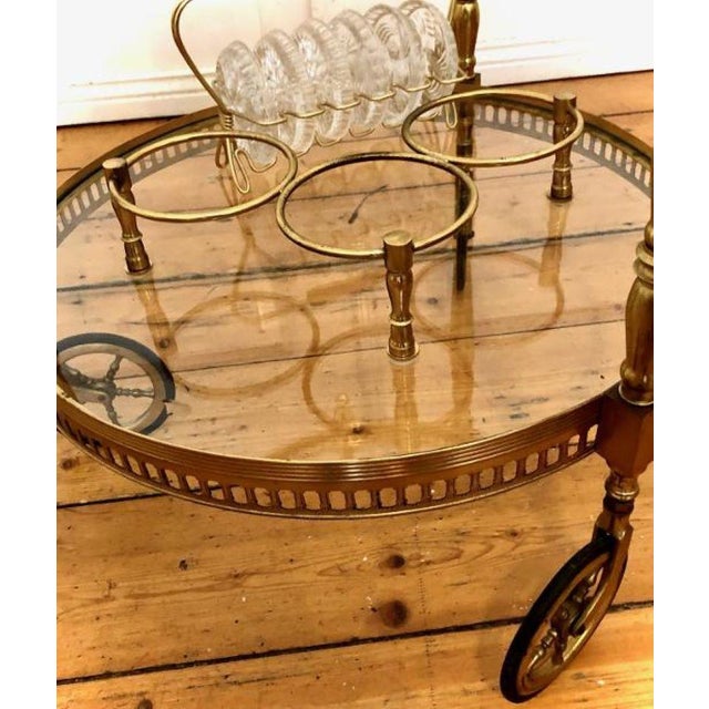 Vintage Brass Serving Trolley, 1950s For Sale - Image 6 of 13