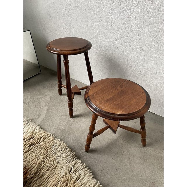 Trio of Tripod Stools, 1950s, Set of 3 For Sale - Image 15 of 18