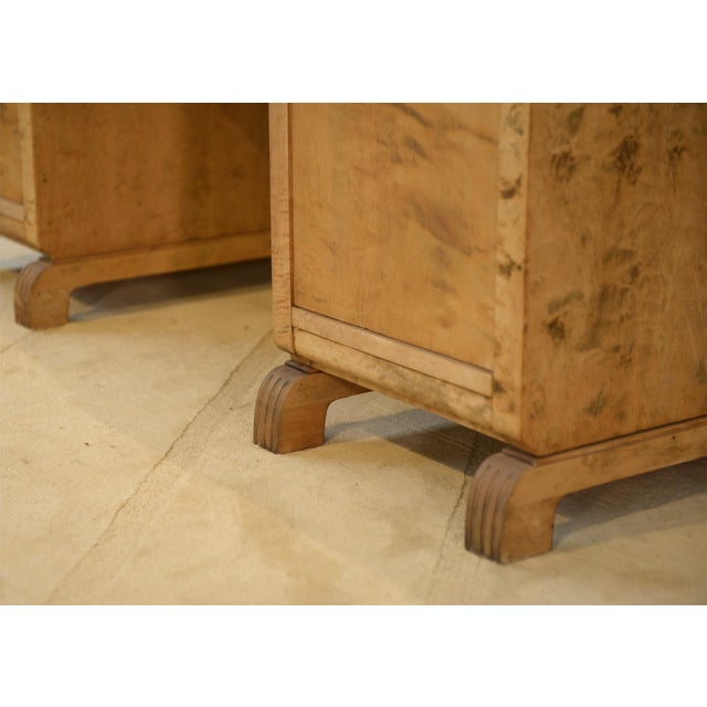 English Desk in Birch Burl with Bee Motif Marquetry, 1950s For Sale - Image 10 of 14