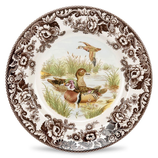English Spode Woodland Salad Plate 8", Wood Duck For Sale - Image 3 of 3