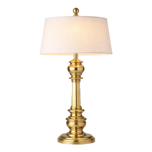 Vintage Oversized Sunlit Brass Baluster Table Lamp — 37” Tall Statement Lamp With 18” Linen Shade & Globe Finial