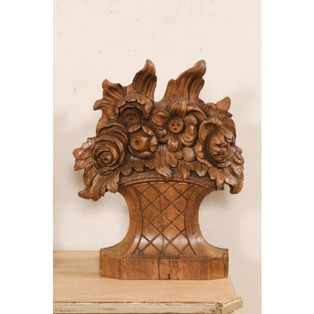 Mid 20th Century Mid 20th Century Carved-Wood Tabletop Floral Bouquets - A Pair For Sale - Image 5 of 10
