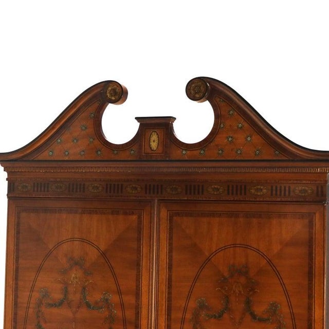 Drexel Heritage Vintage Drexel Heritage English School Adam’s Style Neoclassical Armoire 20thC For Sale - Image 4 of 18