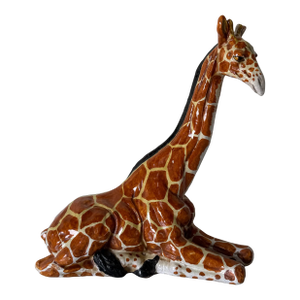 Vintage Italian Handcrafted Terracotta Giraffe Sculpture