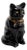 Midcentury French Glazed Ceramic Black Cat For Sale
