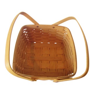1998 Vintage Longaberger Double Pie Carrying Basket For Sale