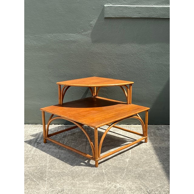 Vintage MCM Stacked Corner Table For Sale - Image 12 of 12