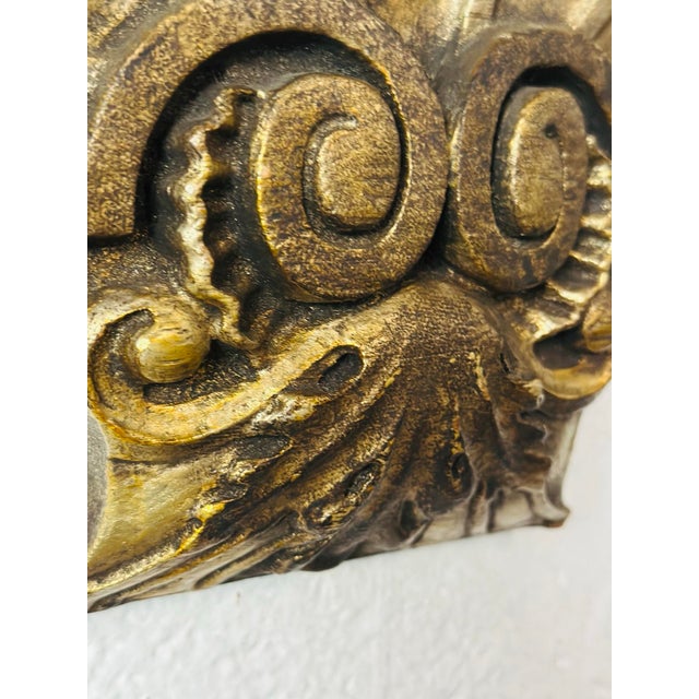 Gold Antique Shell Wall Architectural Piece For Sale - Image 8 of 8