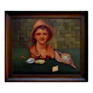 Mid Century Still-Life With Sculpture of Young Boy by Leila Sullivan For Sale