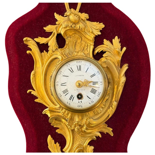 French Louis XV Style Ormolu Cartel Wall Clock by Lecomte, Paris, 19th Century. For Sale - Image 4 of 9