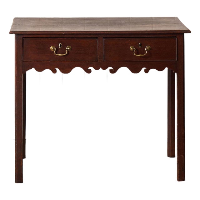 18th Century Two Drawer Oak Lowboy For Sale