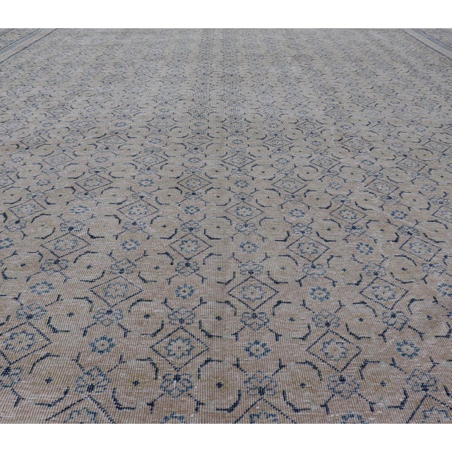 Early 20th Century Antique Persian Tabriz Rug With All-Over Small Tribal Design in Muted Tones 10'2 X 13'6 For Sale - Image 5 of 12