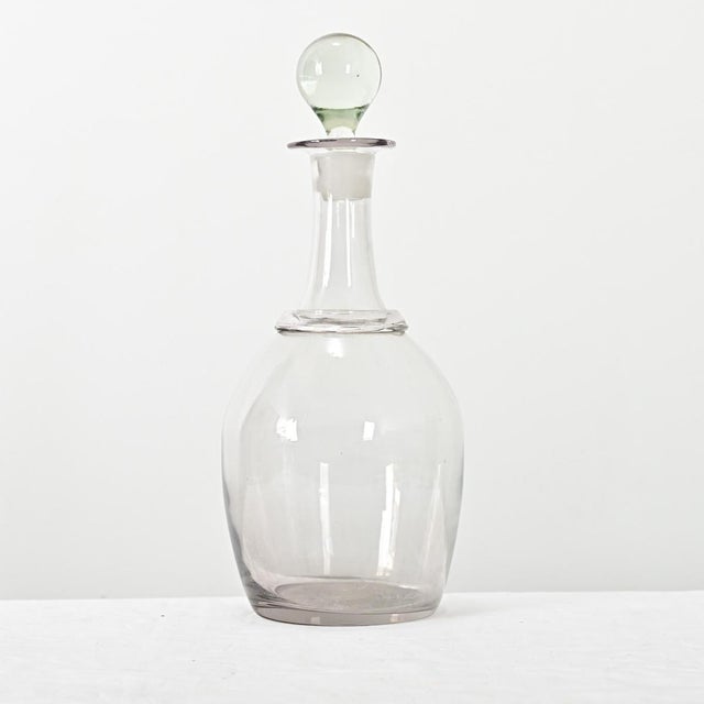 French Provincial French 19th Century Large Glass Calvados Decanter With Ball Stopper For Sale - Image 3 of 7