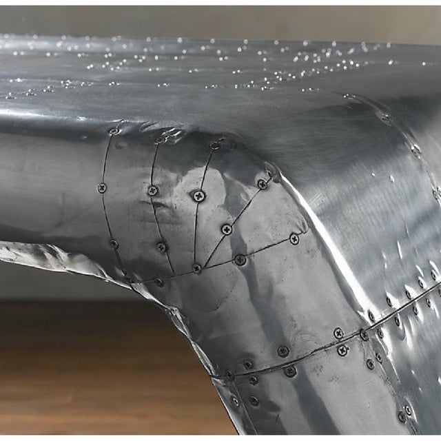 Wood 1990s Aviator Metal Wing Desk For Sale - Image 7 of 9