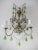 1920 French Green Murano Drops Beaded Swags Giltwood Sconces For Sale - Image 6 of 13
