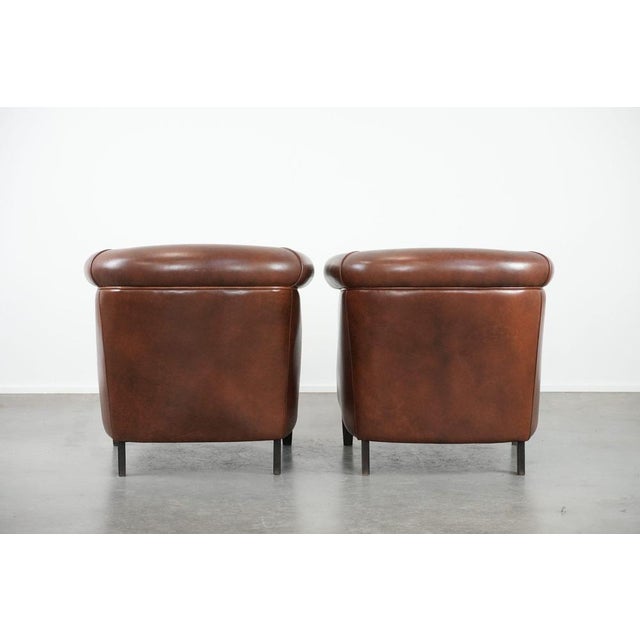 Club Chairs in Cowhide Leather, Set of 2 For Sale - Image 3 of 14
