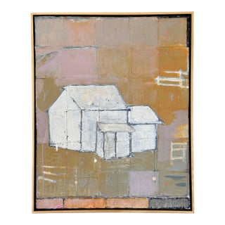 Claiborne Riley “House #4” Acrylic and Collage on Canvas For Sale