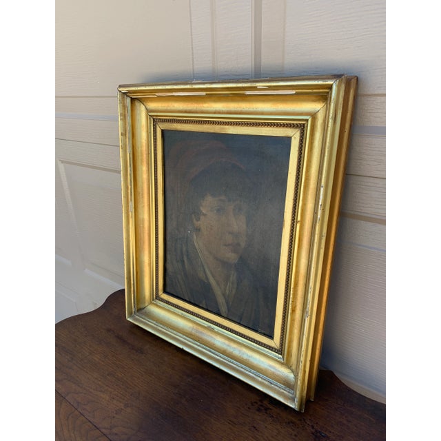 Grand Tour Early 20th Century Italian Portrait of a Boy in Giltwood Frame For Sale - Image 3 of 13