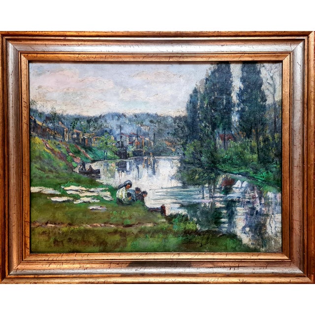 Stanley, The Washer Women, Early 20th Century, Oil Painting on Canvas For Sale - Image 6 of 6