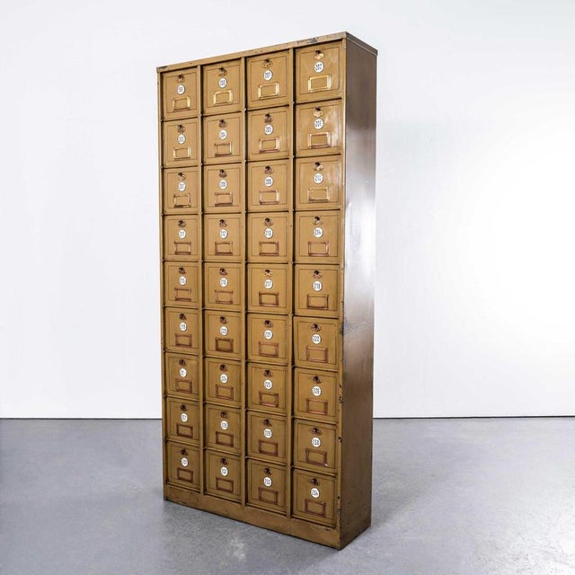 Brown French Industrial Metal Cabinet, 1920s For Sale - Image 8 of 11
