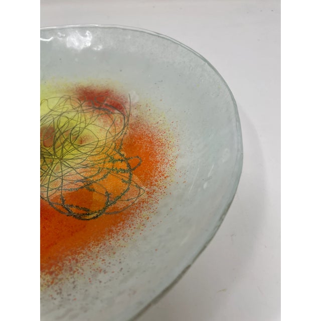 Vintage Art Glass Shallow Bowl For Sale - Image 12 of 12