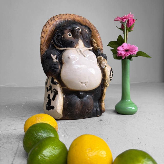 1960s Japanese Shōwa Shigaraki Ware Tanuki Statue, 1960s For Sale - Image 5 of 12