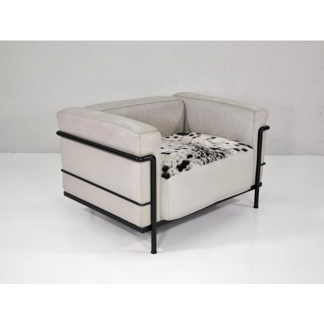 1970s Early Production Gray and Black Lc3 Lounge Chair by Le Corbusier for Cassina, Signed For Sale - Image 5 of 11