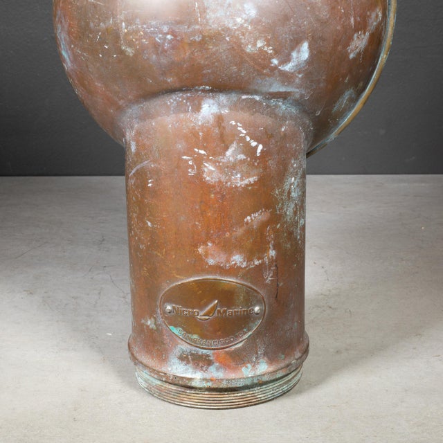 Metal Vintage Pair Nicro Marine Copper Cowl Air Vents c.1960 For Sale - Image 7 of 9