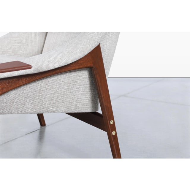 1950s Scandinavian Modern Walnut Armchair Attributed to Folke Ohlsson for Dux For Sale - Image 5 of 12
