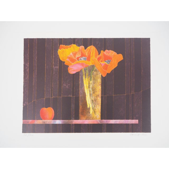 Pierre Garcia-Fons, Vase of Poppies, Lithograph For Sale
