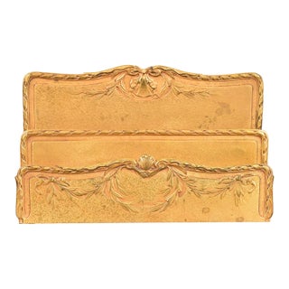 Tiffany Studios New York Louis XVI Bronze Doré Letter Rack For Sale