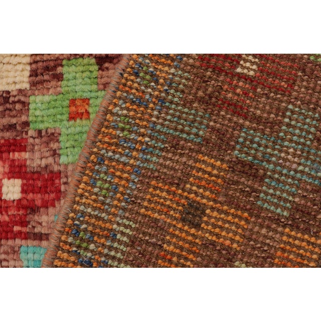 Shabby Chic Balochi Maroon/Blue Wool Rug - 3'4''x4'10'' For Sale - Image 9 of 11