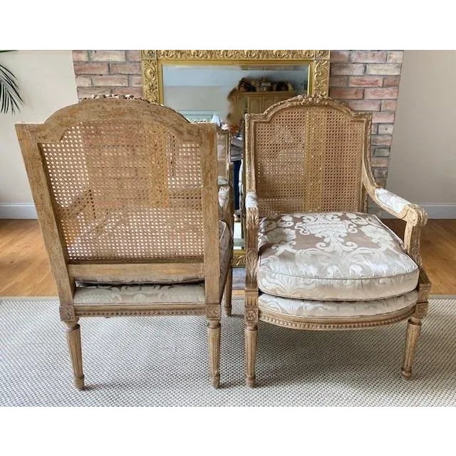 Nancy Corzine Upholstered Louis XVI Style Lounge Chairs, a Pair For Sale - Image 9 of 18