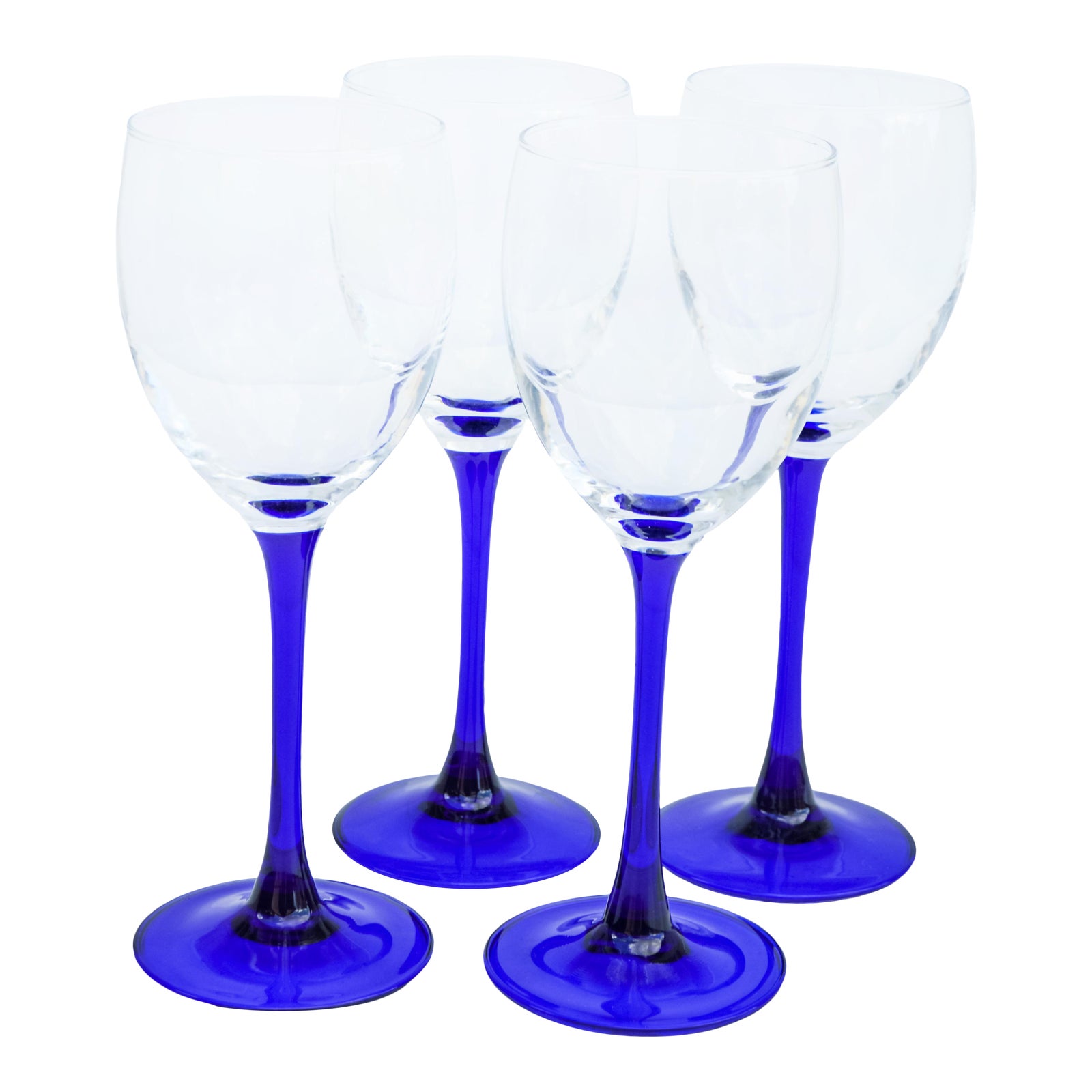 Vintage Blue Stem Glasses, S/4 Chairish