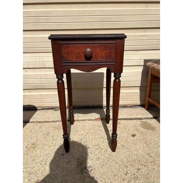 Antique Work Table. Solid wood with dovetails , 19th century. Approximate measurements: Height 28.1/2” width 14” depth...
