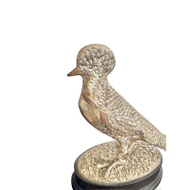 Early 20th Century English Silver Plate Pheasant Sculptures - A Pair For Sale - Image 11 of 15