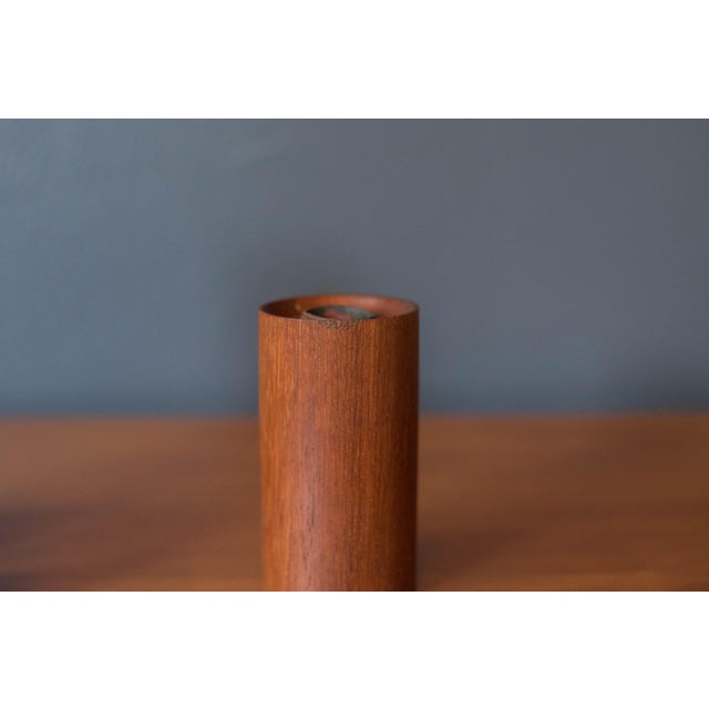 Wood Set of Three Sculptural Teak Mid Century Modern Candlestick Holders For Sale - Image 7 of 7