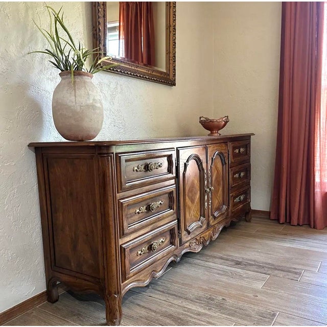 Drexel Heritage Vintage 1960 Drexel Heritage Cabernet Triple Dresser / Sideboard For Sale - Image 4 of 12